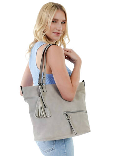 Tamaris Women's Light Grey Shopper Bag