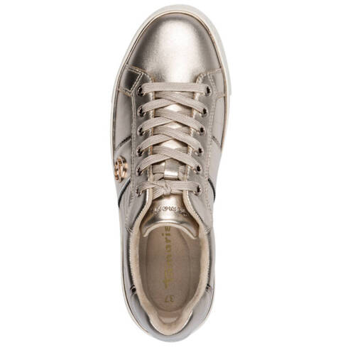 Tamaris Women's light gold platform sneakers