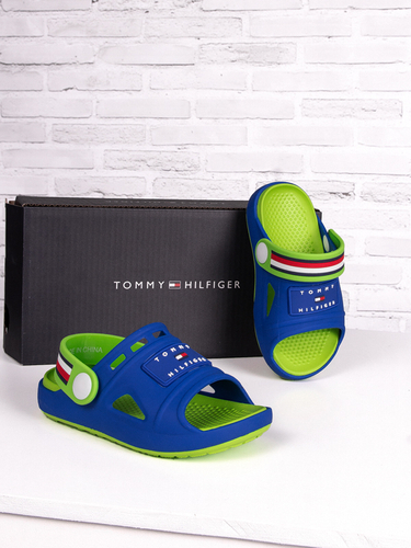 Tommy Hilfiger Kid's Slides Blue Green