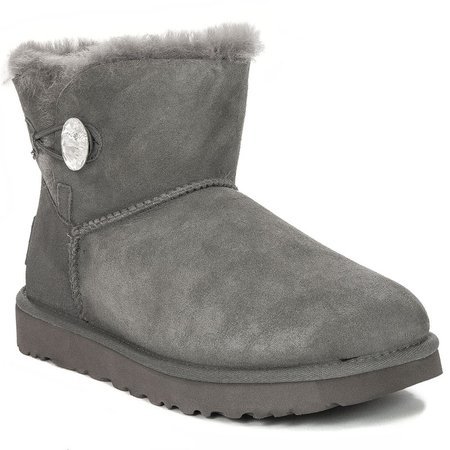 UGG 1016554 MINI BAILEY BUTTON BLING GREY Boots
