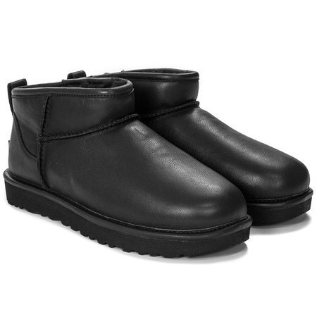 UGG 1117534 CLASSIC ULTRA MINI Black Czarne Boots