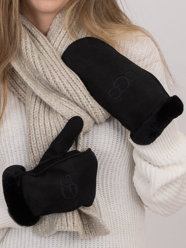 UGG 20932 BLK gloves in Shearling Embroider Mitten Black