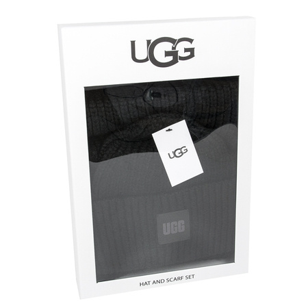UGG Cap+Scarf UGG 20270 BLK W Chunky Rib Knit Set Black
