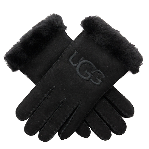 UGG GLOVES 20931 W SHEEPSKIN EMBROIDER GLOVE BLACK