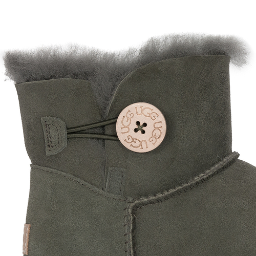 UGG MINI BAILEY BUTTON II FOREST NIGHT insulated Green leather boots