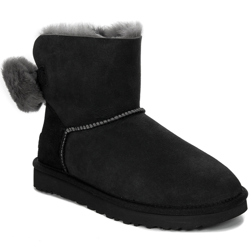 UGG Mini Bailey Fuzzy Bow Black Black boots
