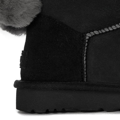 UGG Mini Bailey Fuzzy Bow Black Black boots