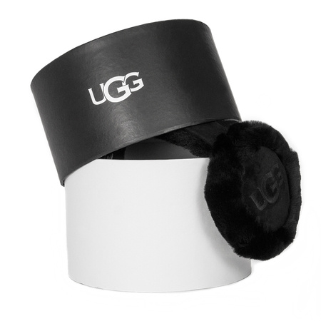 UGG Sheepskin Emboidery Earmuf Black Earmuffs