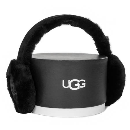 UGG Sheepskin Emboidery Earmuf Black Earmuffs