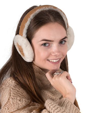 UGG Sheepskin Emboidery Earmuf Chestnut Earmuffs