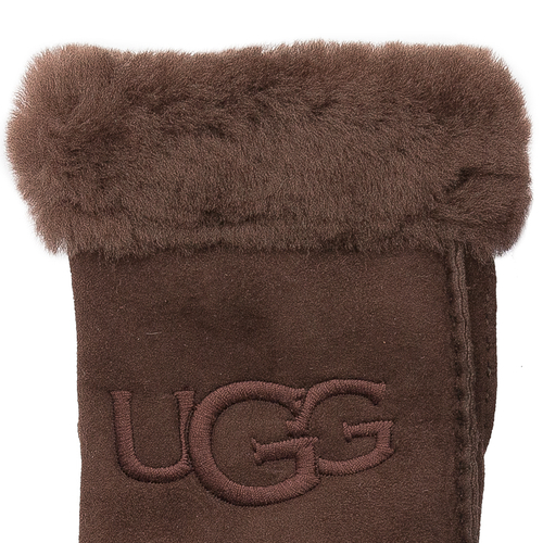 UGG Women's Brown  Gloves 20931 W SHEEPSKIN EMBROIDER GLOVE Burnt Cedar