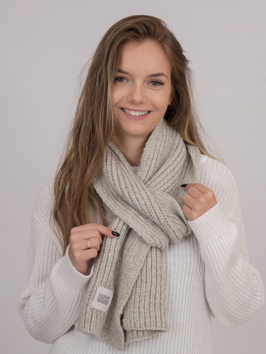 UGG Women's Scarf Light Gray 20166 Chunky Rib Knit