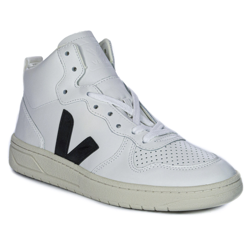 Veja Women's leather White Black high Sneakers