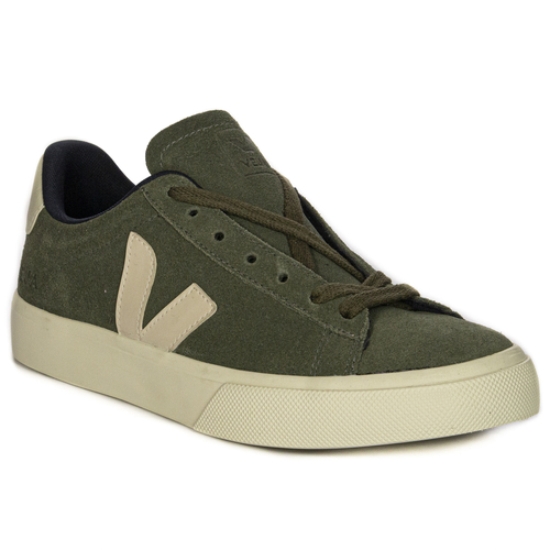 Veja Women's suede leather sneakers Mud Pierre green