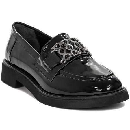 Venezia Black Flat Shoes