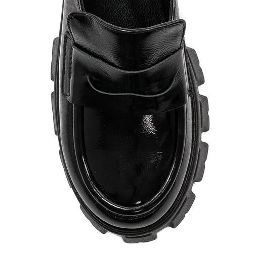 Venezia Women's shoes, loafers, leather lacquer Black