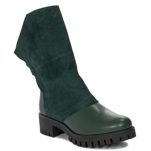 Visconi Women's high heels boots in natural leather green