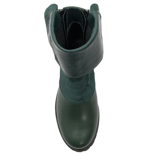 Visconi Women's high heels boots in natural leather green