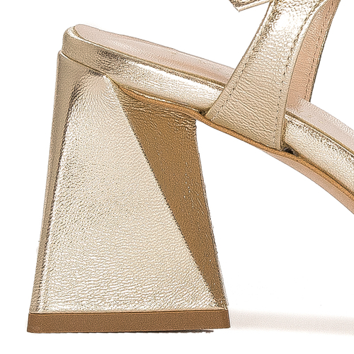 Visconi Women's leather Gold Sandals