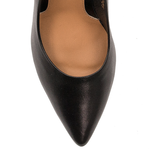 Visconi women's black leather heels Pumps