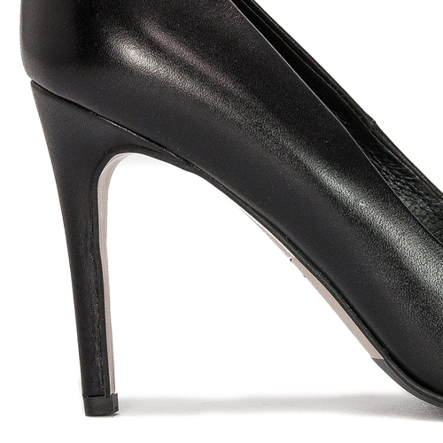 Visconi women's black leather heels Pumps