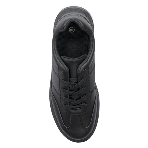 Women's Black Flat Shoes Sneakers