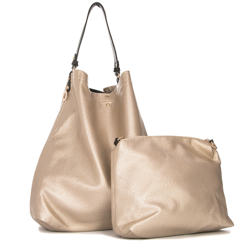 Women's Filippo Gold Shopper Bag 2in1