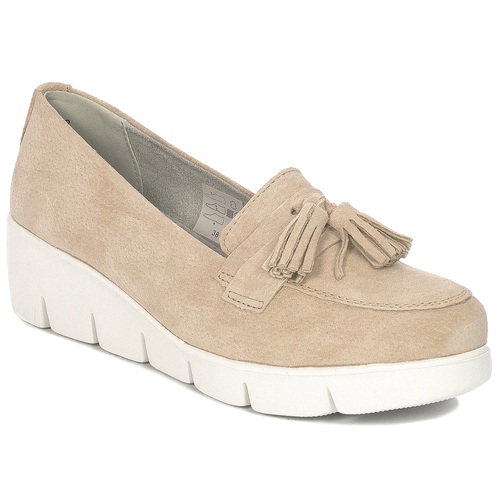 Women's Filippo suede leather shoes with beige wedges