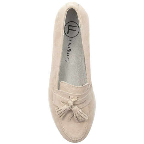Women's Filippo suede leather shoes with beige wedges