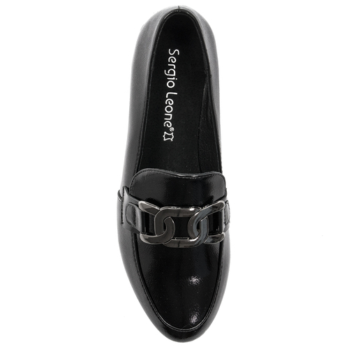 Women's Loafers Shoes Sergio Leone Lacquered Black