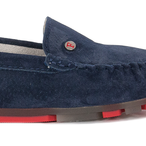 Women's Moccasins Filippo leather velor Navy Red