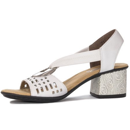 Women's Rieker high heel sandals white