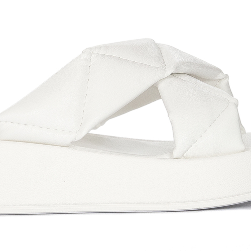 Women's White Sliders Flip-Flops