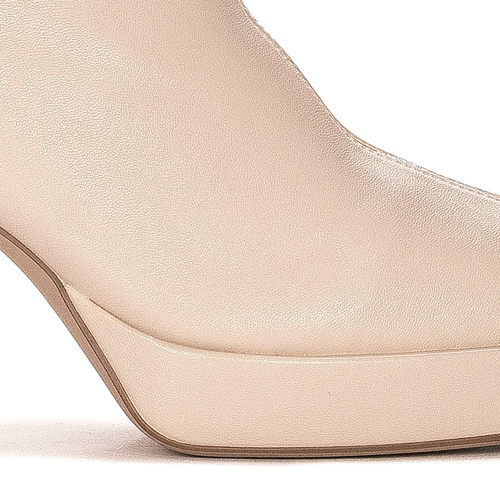 Women's beige high-heeled boots