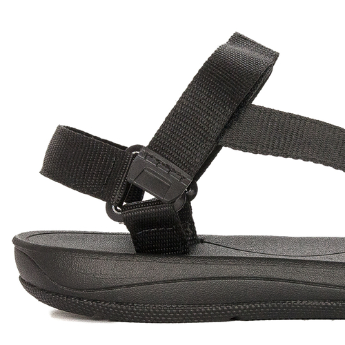 Women's flat black sandals