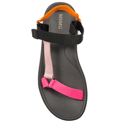 Women's flat velcro rainbow sandals