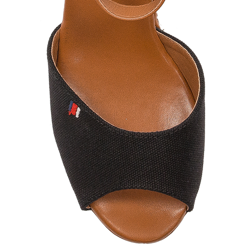 Women's sandals espadrilles Black wedges