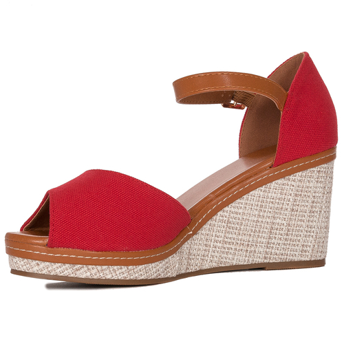 Women's sandals espadrilles Red wedges