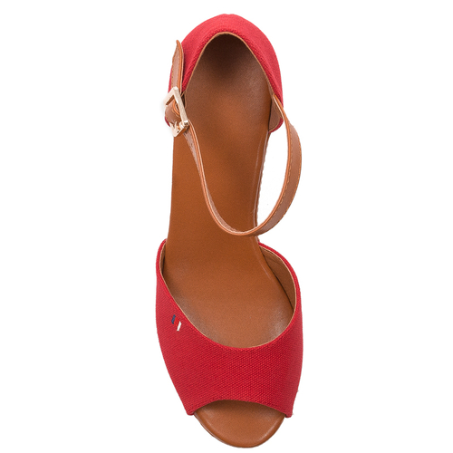 Women's sandals espadrilles Red wedges