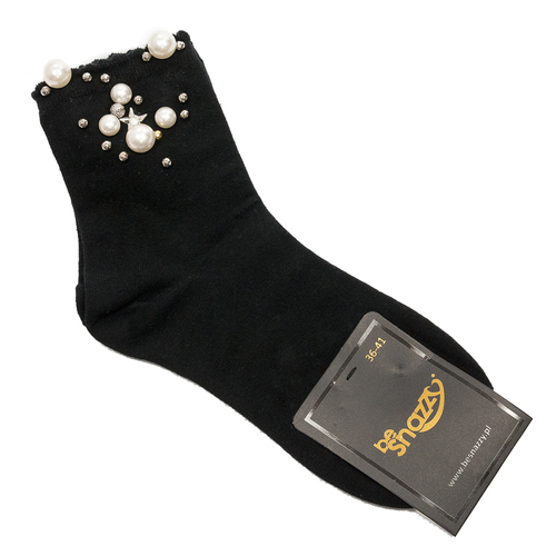 Women's socks Be Snazzy SK-36 Black Pearls Gold