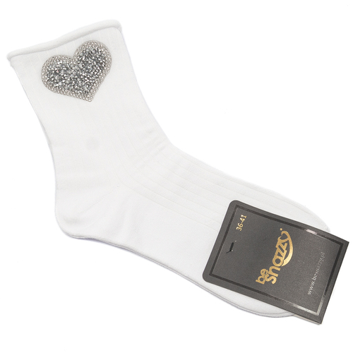 Women's socks Be Snazzy SK-39 White Heart