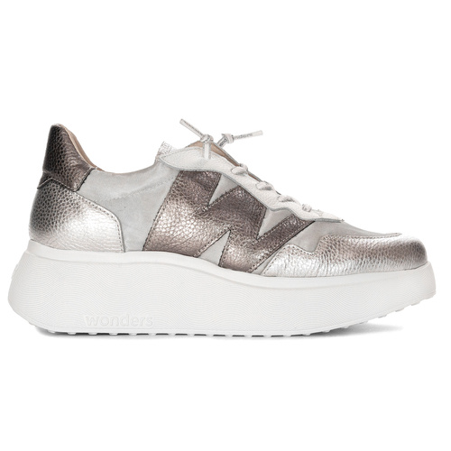 Wonders Women's Platform Half Shoes Silver