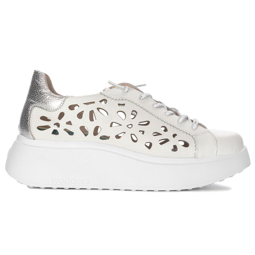 Wonders Women's Platform Half Shoes White