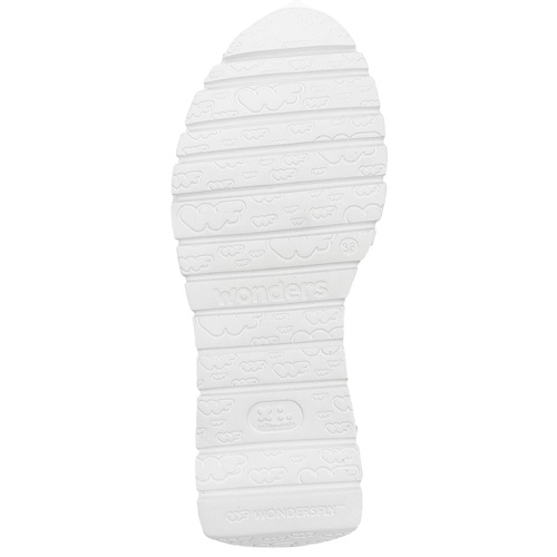 Wonders Women's Platform Half Shoes White