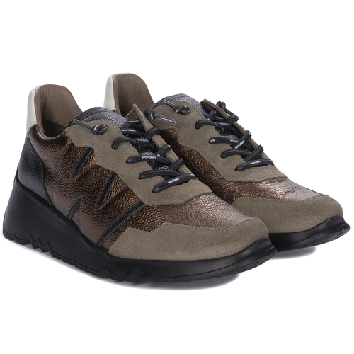 Wonders Women's Sneakers low shoes Taupe Oro Negro