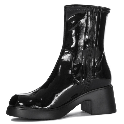 Wonders Women's patent leather boots insulated Krinkle Negro