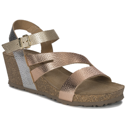 Yokono Women's Leather Anchor Sandals Cadiz Per Multi Salmon