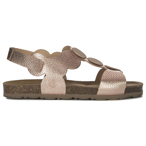 Yokono Women's leather sandals Villa Per Salmon Pardo pink and gold