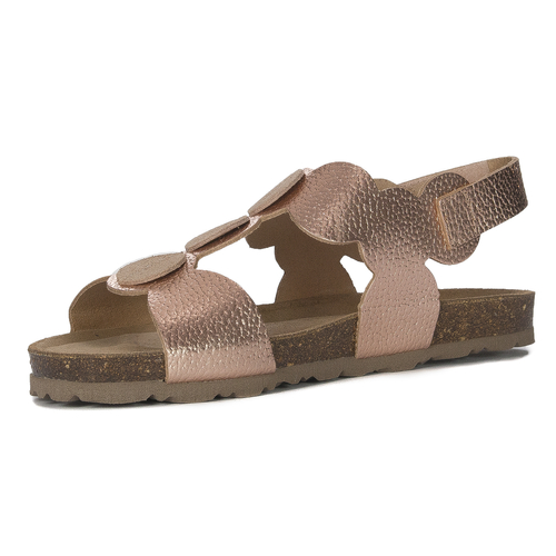 Yokono Women's leather sandals Villa Per Salmon Pardo pink and gold