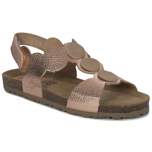 Yokono Women's leather sandals Villa Per Salmon Pardo pink and gold